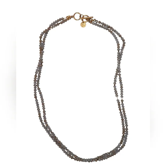 NWOT Beaded Double Layer Necklace and 4pc Stretch Bracelet Set - Picture 2 of 9